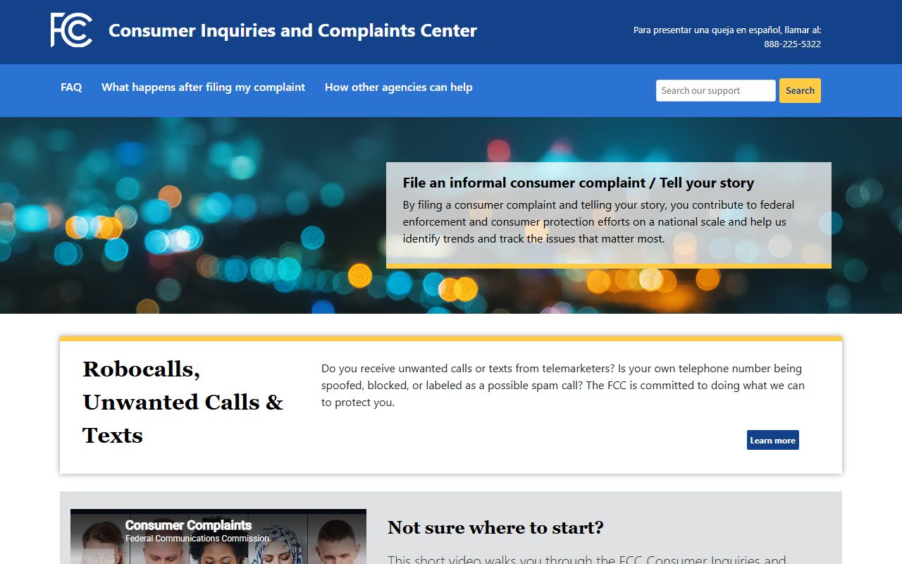 Mecklenburg County phone codes FCC Consumer Complaint Center